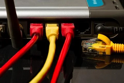Local area network cable Stock Photos