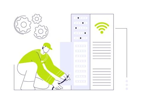 Local area network engineer abstract concept vector illustration. イラスト素材