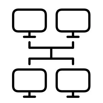 Local area network icon. Internet connection. Social network. Remote access to s Stock Illustration