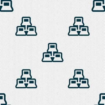 Local area network icon sign. Seamless pattern with geometric texture. Vector Stock Illustration