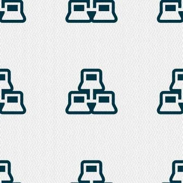 Local area network icon sign. Seamless pattern with geometric texture. Vector Stockillustratie