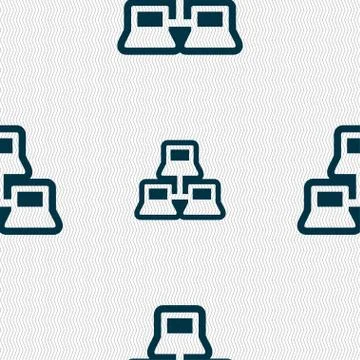 Local area network icon sign. Seamless pattern with geometric texture. イラスト素材