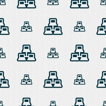 Local area network icon sign. Seamless pattern with geometric texture. Stockillustratie