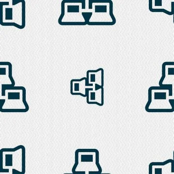 Local area network icon sign. Seamless pattern with geometric texture. イラスト素材