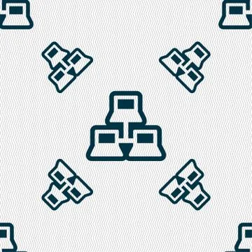 Local area network icon sign. Seamless pattern with geometric texture. イラスト素材