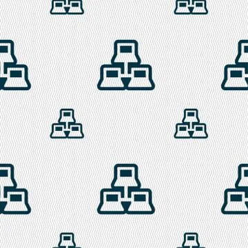 Local area network icon sign. Seamless pattern with geometric texture. Stockillustratie
