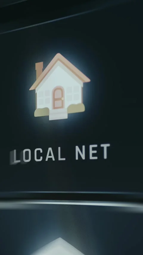 Local area network LAN represented by a house icon Stock Footage 335866967