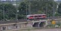 Local Bahn Train Moving Railcar Passing Modern Transportation Crossing Bridge 4k or 4k+ Resolution