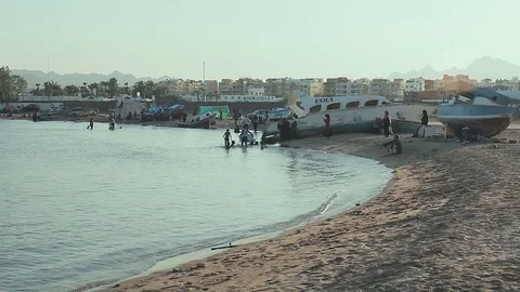 Local Beach in Egypt. Stock-Footage 70801222