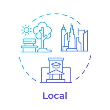 Local blue gradient concept icon Ilustração Stock