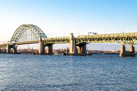 Local bridge over Delaware River Stock Photos