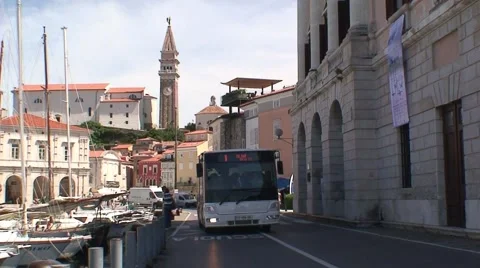 Local Bus in Piran Stock Footage 1060553