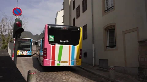 Local buses passing Stock Footage 220875150