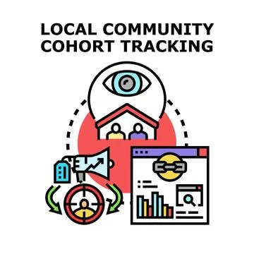 Local community cohort tracking analysis concept Stock Illustration