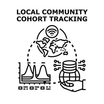 Local community cohort tracking data analytics Stock Illustration