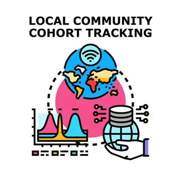 Local community cohort tracking data analytics Stockillustratie