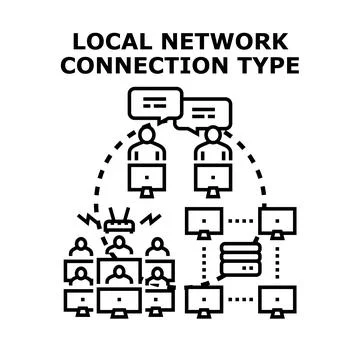 Local computer network connection type concept vector イラスト素材