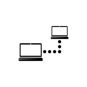 Local Computer Network, Lan Connect Flat Vector Icon Stock Illustration