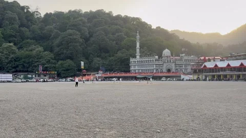 Local Cricket Match Being Played at DSA Flats Sports Ground in Nainital Stock Footage 345648456
