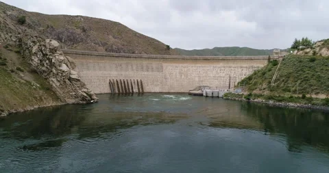 Local dam containing water Stock Footage 132822573
