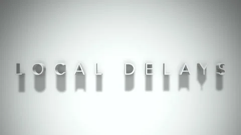 Local delays 3D title animation white text on a white background Stock Footage 299748450