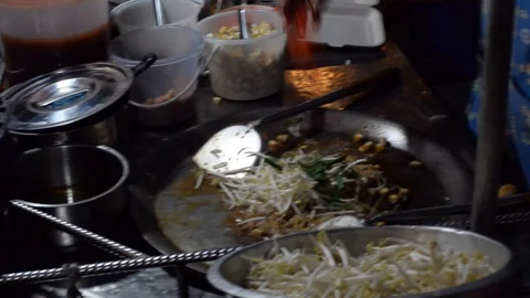 Local dish being prepared on an asian market (4) Stock Footage 123217550