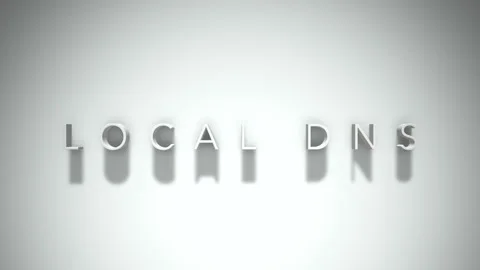 Local dns 3D title animation with shadows on a white background Stock Footage 297268767