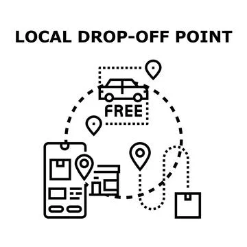 Local drop off point concept for delivery logistics Stock Illustration