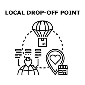 Local drop off point for parcel delivery Stock Illustration