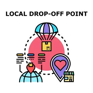 Local drop off point for parcel delivery Stock Illustration