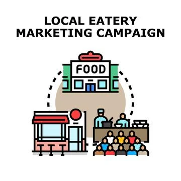 Local eatery marketing campaign developing customer loyalty 스톡 일러스트