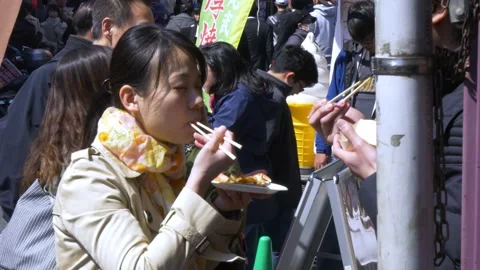 Local Eats Street Food Inside The Biggest Fish Market In Tokyo, Japan Stock Footage 158994678
