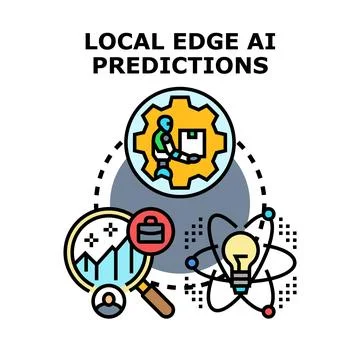 Local edge ai predictions vector diagram Stock Illustration