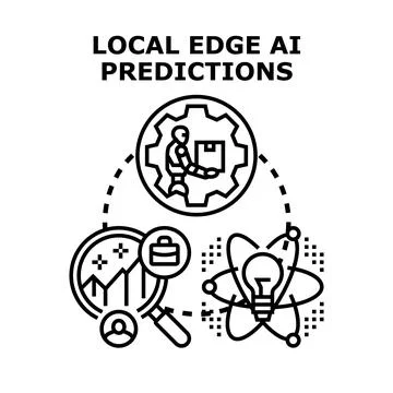 Local edge ai predictions vector diagram イラスト素材