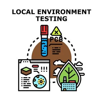 Local environment testing concept illustrating pollution assessment Stockillustratie