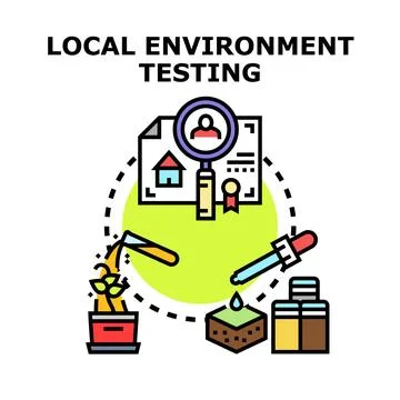 Local environment testing process evaluating property and soil quality Stock-Illustration
