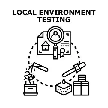 Local environment testing process evaluating property and soil quality 스톡 일러스트