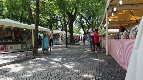 Local flea market in budapest Stock Footage 67185292