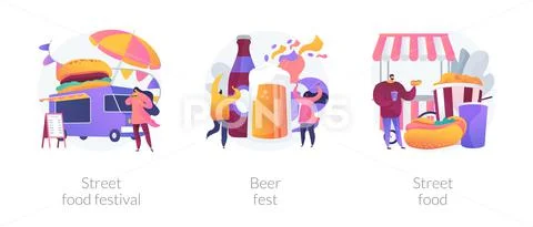 Local food event abstract concept vector illustrations. Stock Illustrationen