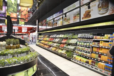 At the local grocery store Stock Photos