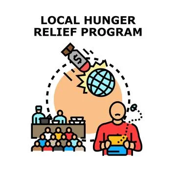 Local hunger relief program providing food assistance イラスト素材