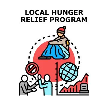 Local hunger relief program providing support to people in need Stock Illustration