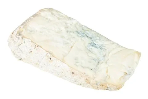 Local italian Gorgonzola soft blue cheese isolated piece of local italian ... Stock Photos