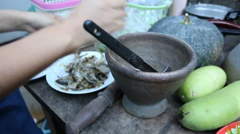 Local kitchen in eastern of Thailand - most use fresh vegetable to composite 库存影片 49309900