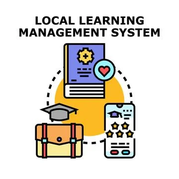 Local learning management system digital education concept Stock Illustration