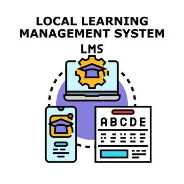 Local learning management system online education platform 스톡 일러스트