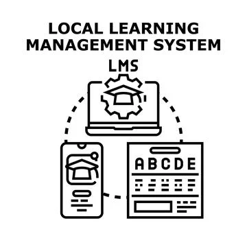 Local learning management system online education platform 스톡 일러스트