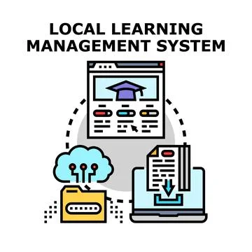 Local learning management system technology concept vector Stockillustratie