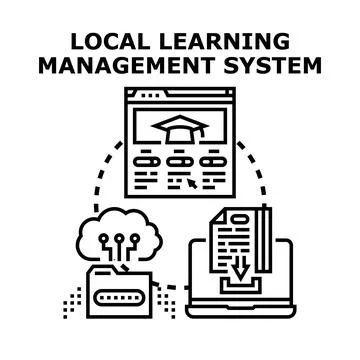 Local learning management system technology concept vector Stock Illustration