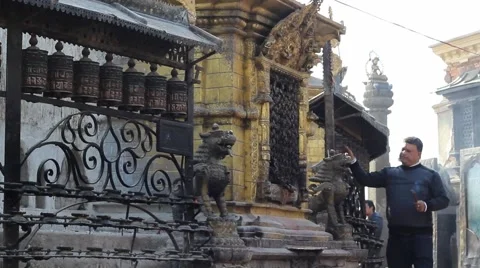 Local man performs a religious ceremony Stock Footage 58565328